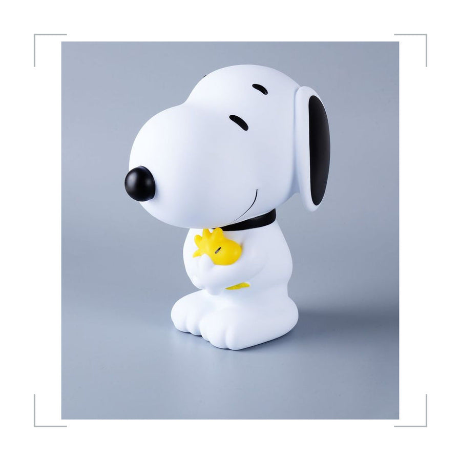 A PVC sculpture of a white beagle.