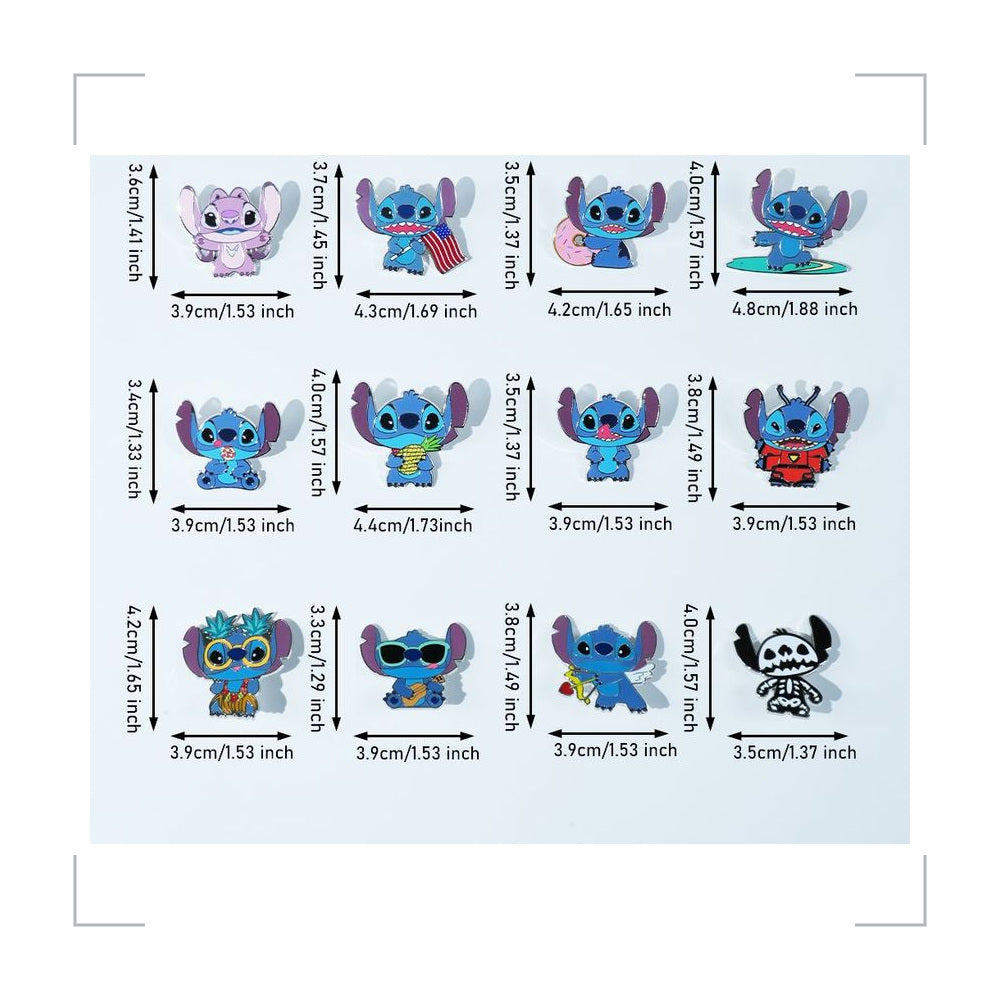 [BG_UNKNOWN] Disney Stitch Zinc Alloy Brooch Pin 3