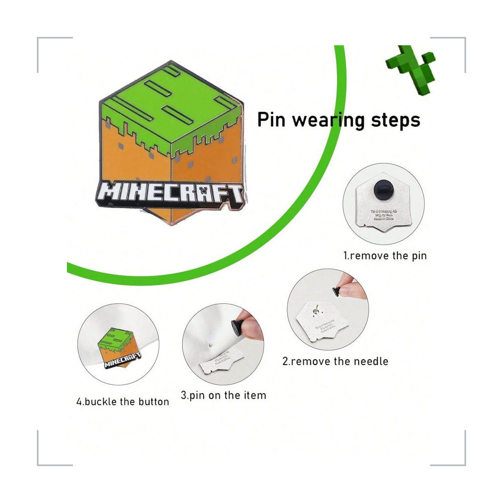 [BG_UNKNOWN] Minecraft Zinc Alloy Brooch Pin 4